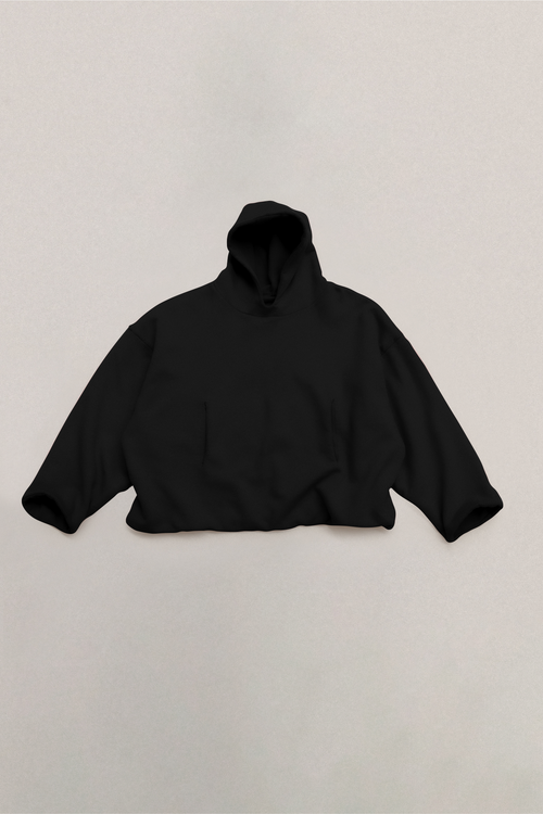 DOUBLE LAYERED TRIBUTE BLACK HOODIE